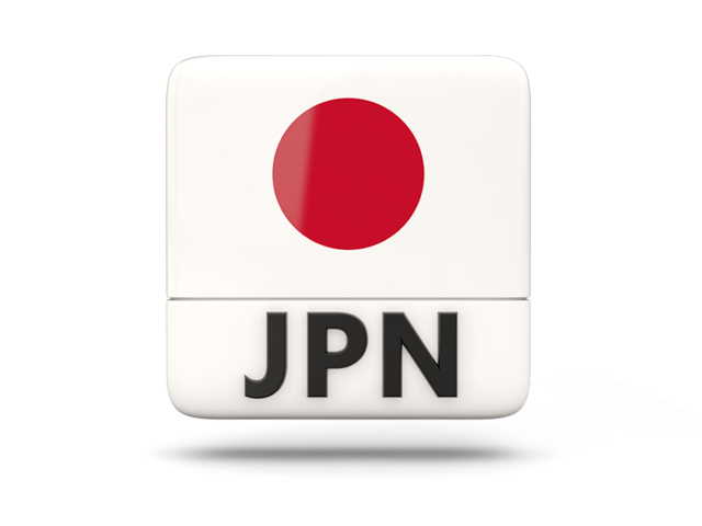Квадратная иконка с кодом ISO. Скачать флаг. Япония