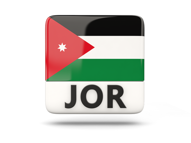 Квадратная иконка с кодом ISO. Скачать флаг. Иордания