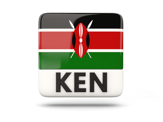 Square icon with ISO code. Download flag icon of Kenya at PNG format