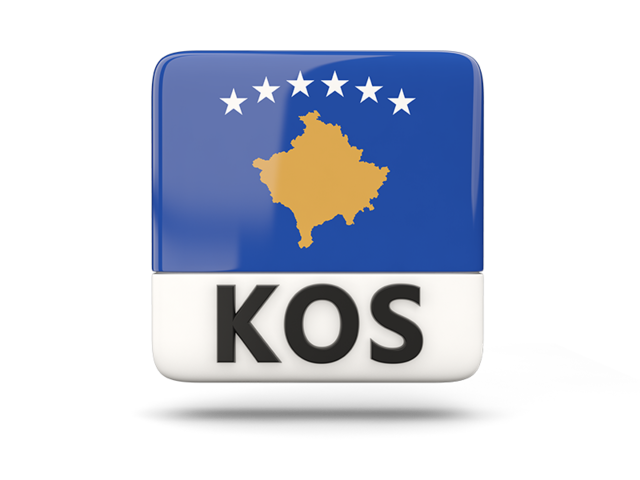 Square icon with ISO code. Download flag icon of Kosovo at PNG format