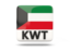 Kuwait. Square icon with ISO code. Download icon.