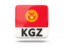 Kyrgyzstan. Square icon with ISO code. Download icon.