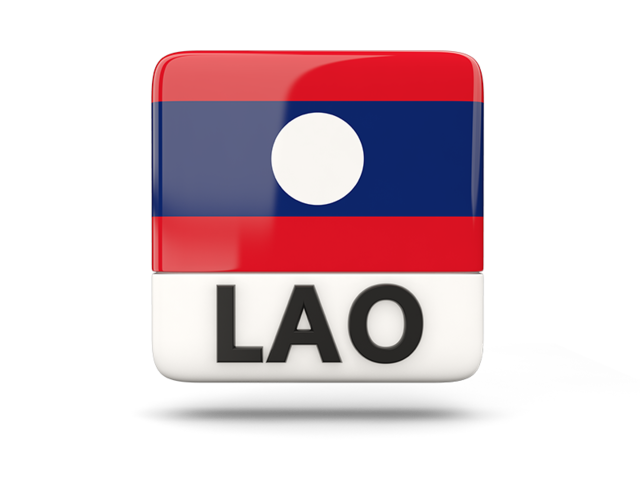 Square icon with ISO code. Download flag icon of Laos at PNG format