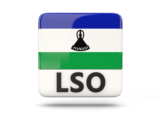 Квадратная иконка с кодом ISO. Скачать флаг. Лесото