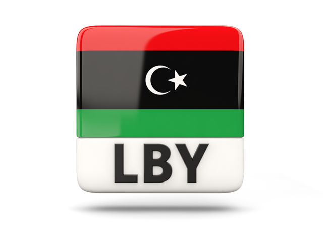 Square icon with ISO code. Download flag icon of Libya at PNG format