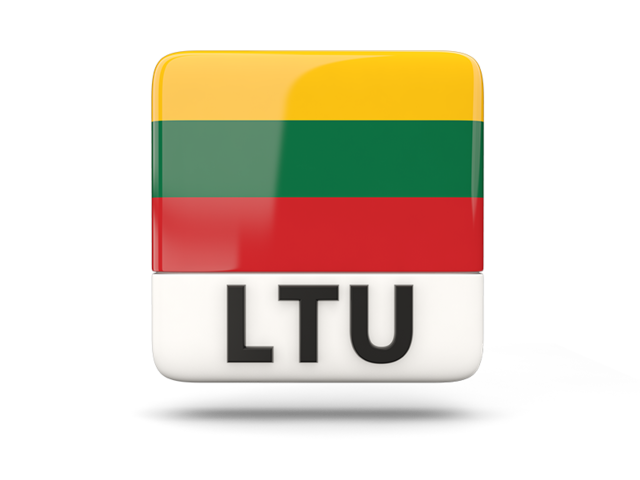 Square icon with ISO code. Download flag icon of Lithuania at PNG format