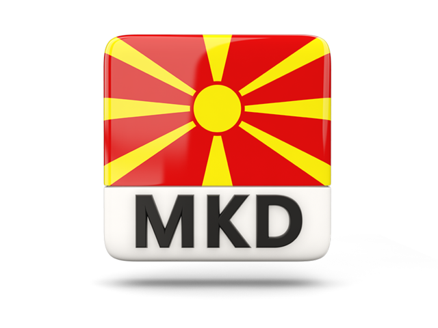 Квадратная иконка с кодом ISO. Скачать флаг. Македония