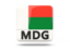 Madagascar. Square icon with ISO code. Download icon.