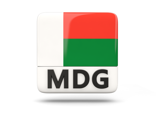 Square icon with ISO code. Download flag icon of Madagascar at PNG format