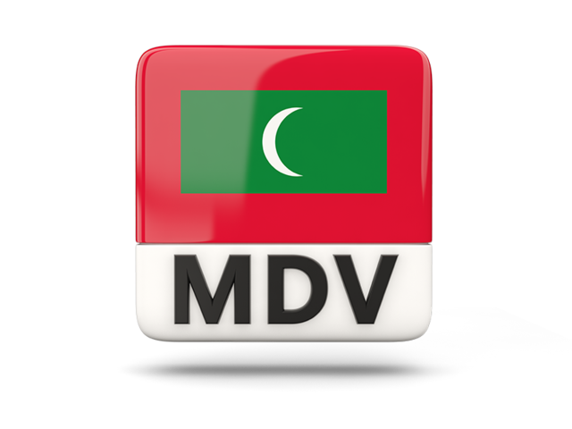 Квадратная иконка с кодом ISO. Скачать флаг. Мальдивы