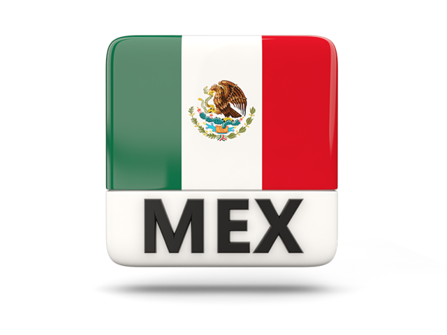 Квадратная иконка с кодом ISO. Скачать флаг. Мексика