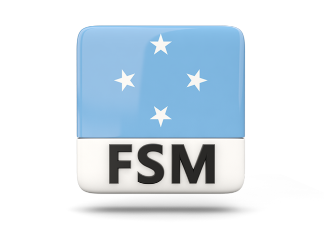 Square icon with ISO code. Download flag icon of Micronesia at PNG format