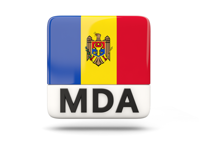 Square icon with ISO code. Download flag icon of Moldova at PNG format