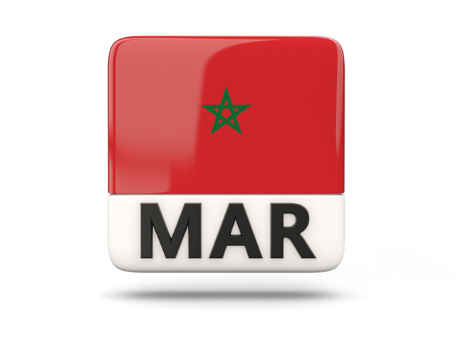 Квадратная иконка с кодом ISO. Скачать флаг. Марокко