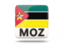 Mozambique. Square icon with ISO code. Download icon.