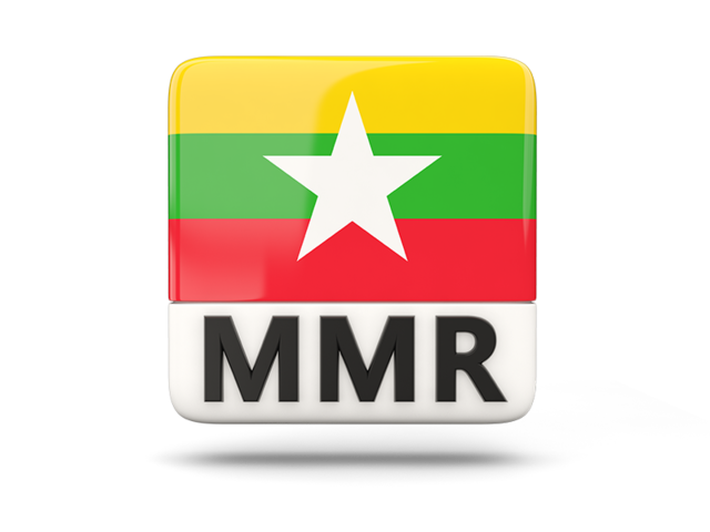 Квадратная иконка с кодом ISO. Скачать флаг. Мьянма