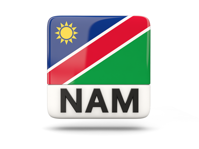 Квадратная иконка с кодом ISO. Скачать флаг. Намибия