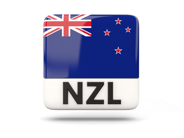 Квадратная иконка с кодом ISO. Скачать флаг. Новая Зеландия