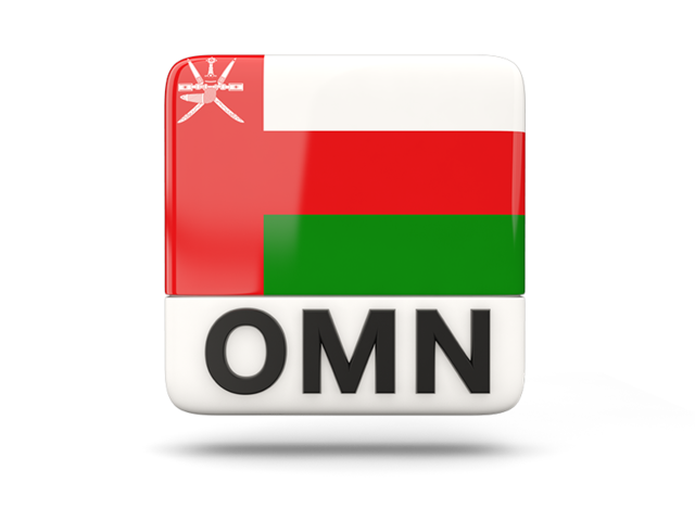 Square icon with ISO code. Download flag icon of Oman at PNG format