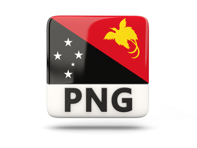 Square icon with ISO code. Download flag icon of Papua New Guinea at PNG format