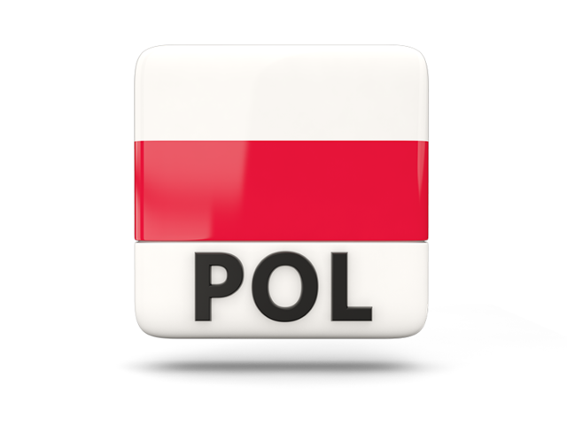 Square icon with ISO code. Download flag icon of Poland at PNG format