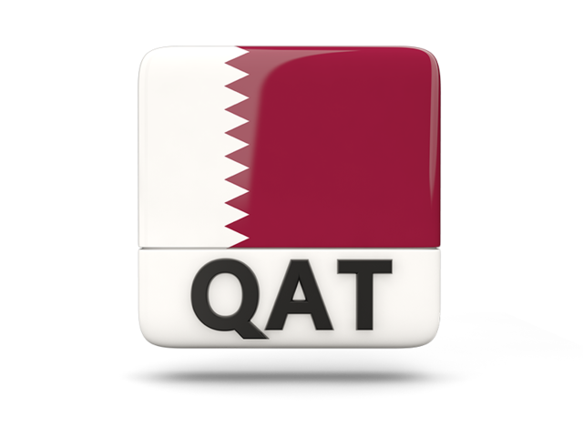 Square icon with ISO code. Download flag icon of Qatar at PNG format