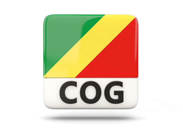 Квадратная иконка с кодом ISO. Скачать флаг. Республика Конго