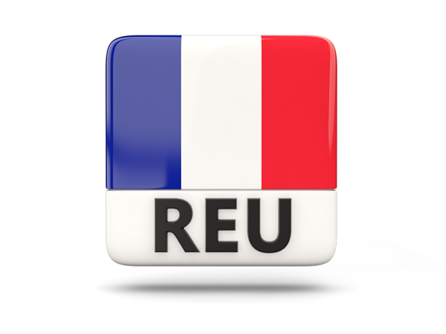 Square icon with ISO code. Download flag icon of Reunion at PNG format