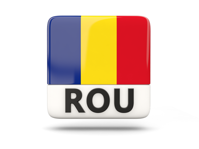 Square icon with ISO code. Download flag icon of Romania at PNG format