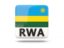 Rwanda. Square icon with ISO code. Download icon.