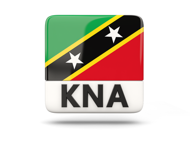 Square icon with ISO code. Download flag icon of Saint Kitts and Nevis at PNG format