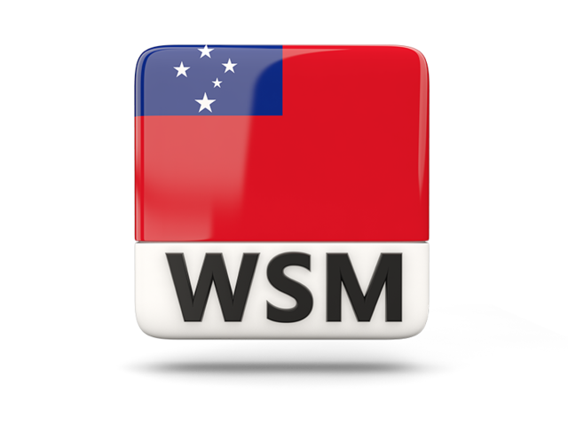Square icon with ISO code. Download flag icon of Samoa at PNG format