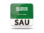 Saudi Arabia. Square icon with ISO code. Download icon.