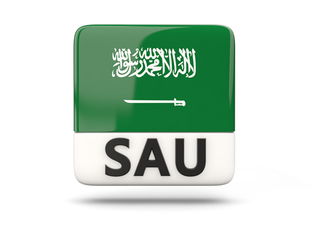 Square icon with ISO code. Download flag icon of Saudi Arabia at PNG format