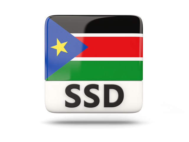 Квадратная иконка с кодом ISO. Скачать флаг. Южный Судан