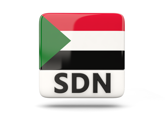 Square icon with ISO code. Download flag icon of Sudan at PNG format