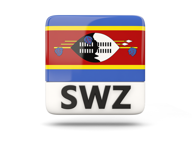 Square icon with ISO code. Download flag icon of Swaziland at PNG format