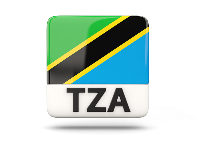 Square icon with ISO code. Download flag icon of Tanzania at PNG format