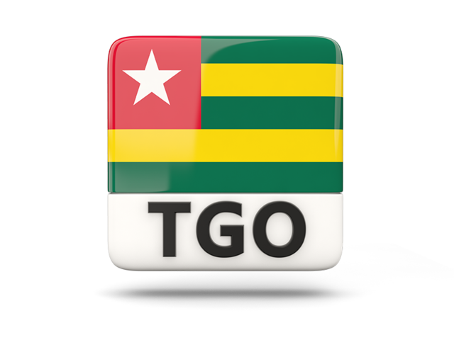 Square icon with ISO code. Download flag icon of Togo at PNG format