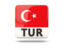 Turkey. Square icon with ISO code. Download icon.