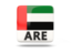 United Arab Emirates. Square icon with ISO code. Download icon.