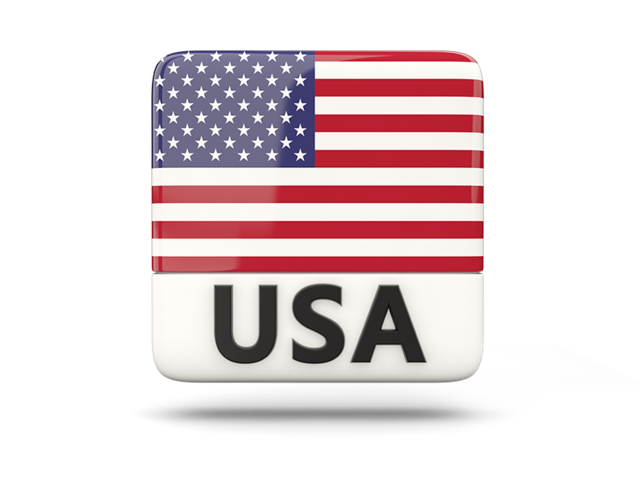 Квадратная иконка с кодом ISO. Скачать флаг. США