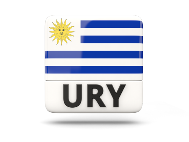 Квадратная иконка с кодом ISO. Скачать флаг. Уругвай