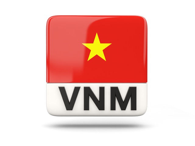 Square icon with ISO code. Download flag icon of Vietnam at PNG format