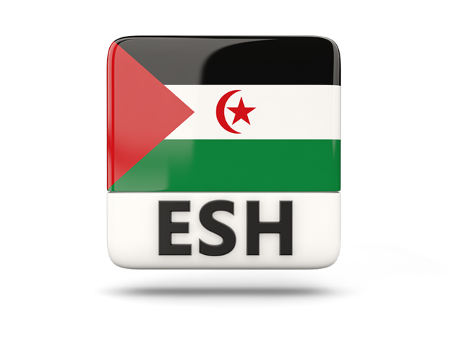 Квадратная иконка с кодом ISO. Скачать флаг. Западная Сахара