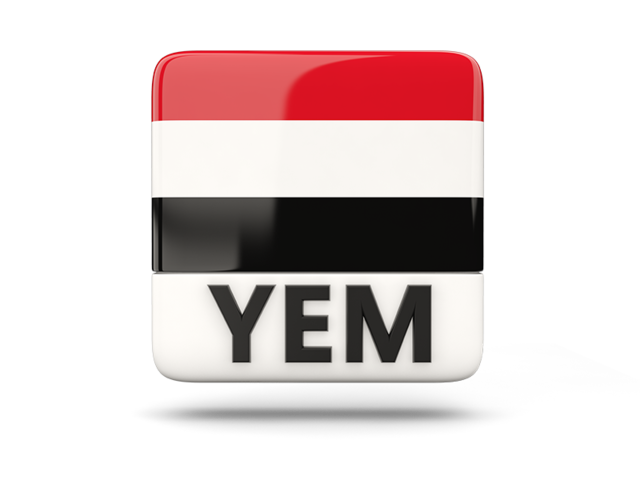 Square icon with ISO code. Download flag icon of Yemen at PNG format