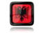 Albania. Square icon with reflection. Download icon.