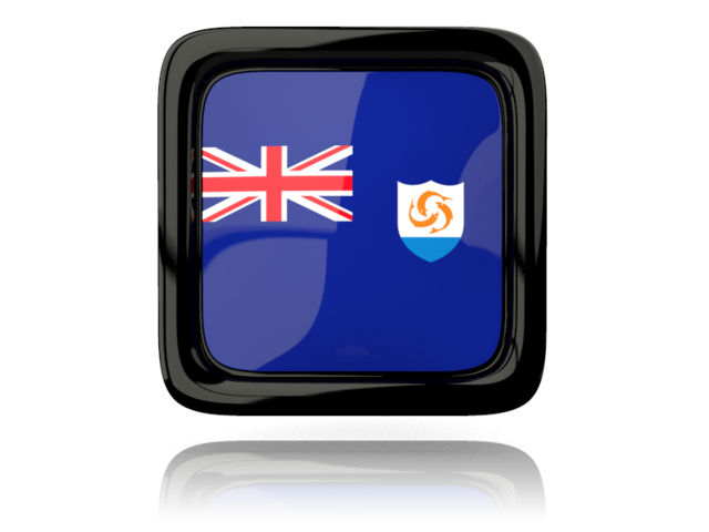 Square icon with reflection. Download flag icon of Anguilla at PNG format