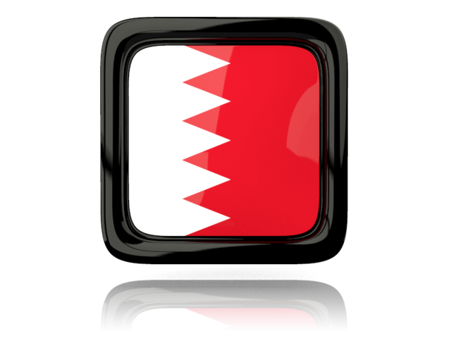 Square icon with reflection. Download flag icon of Bahrain at PNG format