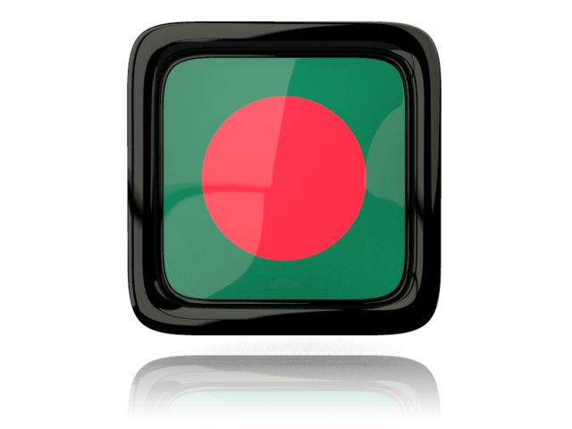 Square icon with reflection. Download flag icon of Bangladesh at PNG format